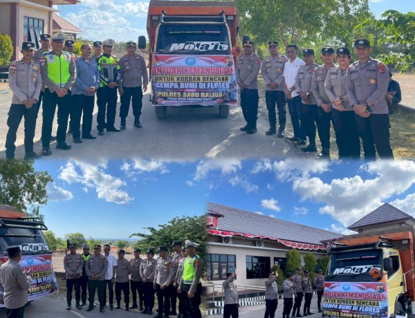 Polres Sabu Raijua Salurkan Bantuan Kemanusiaan untuk Korban Bencana di Flores