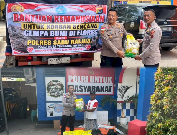 Polri Peduli Korban Bencana, Polres Sabu Raijua Salurkan Bantuan untuk Warga Marapokot Nagekeo