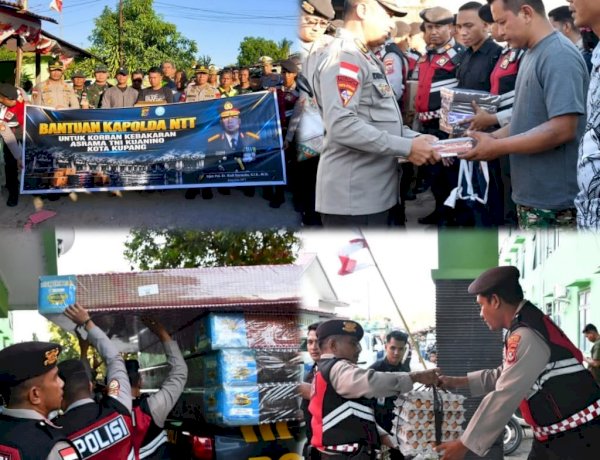 *Polri Peduli, Kapolda NTT Salurkan Bantuan untuk 9 Keluarga TNI AD Terdampak Kebakaran Asrama Kuanino*