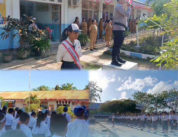 Dari Lapangan Upacara, Kasat Binmas Tanamkan Pesan Masa Depan kepada 503 Pelajar Sabu Barat