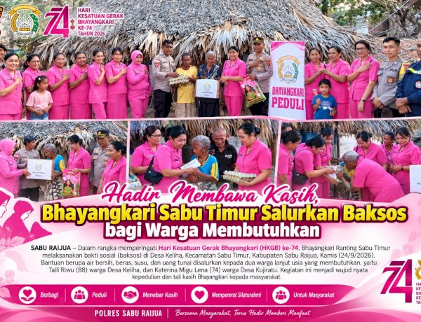 Hadir Membawa Kasih, Bhayangkari Sabu Timur Salurkan Baksos bagi Warga Membutuhkan