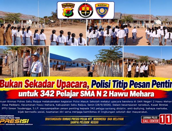 Bukan Sekadar Upacara, Polisi Titip Pesan Penting untuk 342 Pelajar SMA N 2 Hawu Mehara