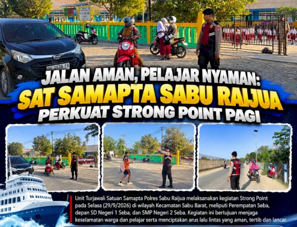 Jalan Aman, Pelajar Nyaman: Sat Samapta Sabu Raijua Perkuat Strong Point Pagi