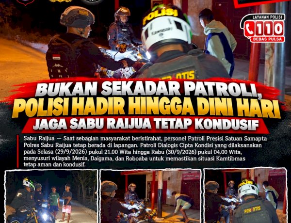 Bukan Sekadar Patroli, Polisi Hadir hingga Dini Hari Jaga Sabu Raijua Tetap Kondusif