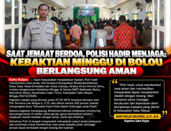 Saat Jemaat Berdoa, Polisi Hadir Menjaga: Kebaktian Minggu di Bolou Berlangsung Aman