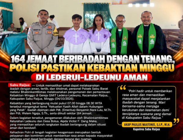 164 Jemaat Beribadah dengan Tenang, Polisi Pastikan Kebaktian Minggu di Lederui-Ledeunu Aman