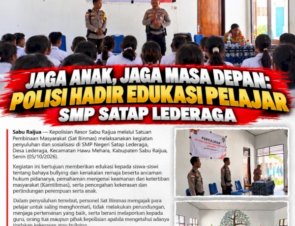 Jaga Anak, Jaga Masa Depan: Polisi Hadir Edukasi Pelajar SMP Satap Lederaga