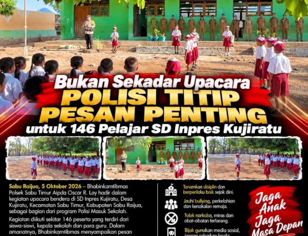 Bukan Sekadar Upacara, Polisi Titip Pesan Penting untuk 146 Pelajar SD Inpres Kujiratu