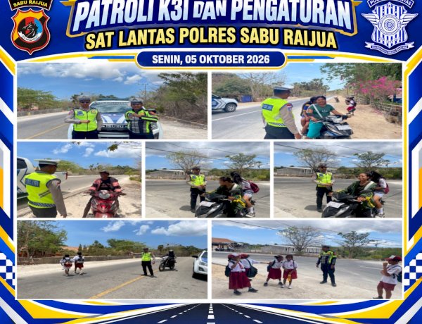 Jaga Kelancaran Arus Lalu Lintas, Satlantas Polres Sabu Raijua Intensifkan Patroli dan Pengaturan Jalan