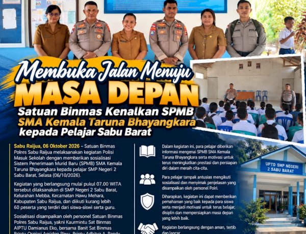 Membuka Jalan Menuju Masa Depan, Satuan Binmas Kenalkan SPMB SMA Kemala Taruna Bhayangkara kepada Pelajar Sabu Barat