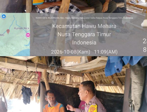 Jaga Kamtibmas dan Waspada Cuaca Ekstrem, Bhabinkamtibmas Hadir di Tengah Warga Wadumaddi