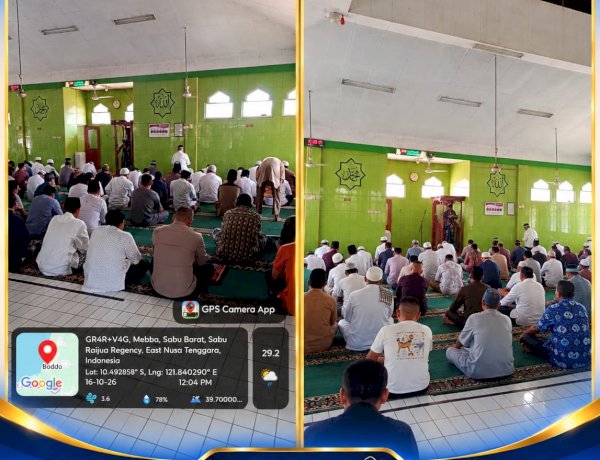 Perkuat Silaturahmi dan Kedekatan dengan Masyarakat, Polres Sabu Raijua Gelar Jumat Keliling di Masjid An-Nur Seba