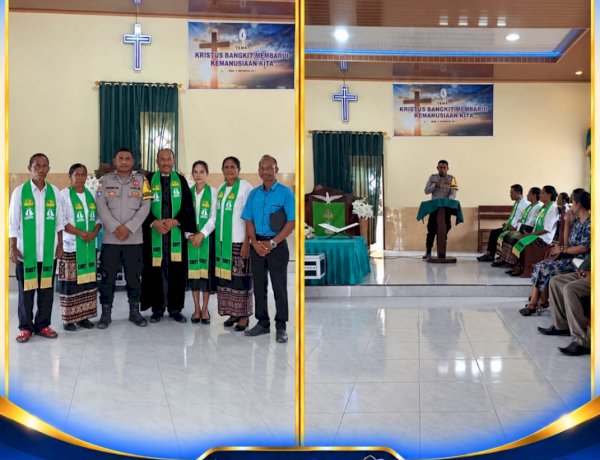 Minggu Kasih, Bhabinkamtibmas Polsek Sabu Barat Hadir di Gereja GMIT Lederui-Ledeunu, Pererat Kedekatan dengan Jemaat
