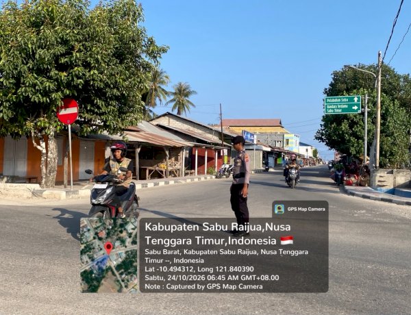 Sat Samapta Polres Sabu Raijua Wujudkan Ruang Publik Aman melalui Strong Point Pagi