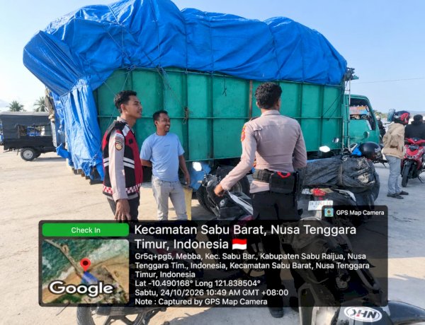 Patroli Presisi Polres Sabu Raijua Sambangi Pelabuhan Seba, Sopir dan Nelayan Diberi Imbauan Keselamatan