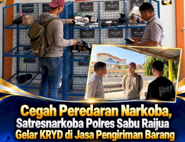 Cegah Peredaran Narkoba, Satresnarkoba Polres Sabu Raijua Gelar KRYD di Jasa Pengiriman Barang.