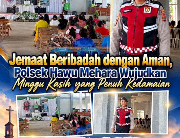 Jemaat Beribadah dengan Aman, Polsek Hawu Mehara Wujudkan Minggu Kasih yang Penuh Kedamaian