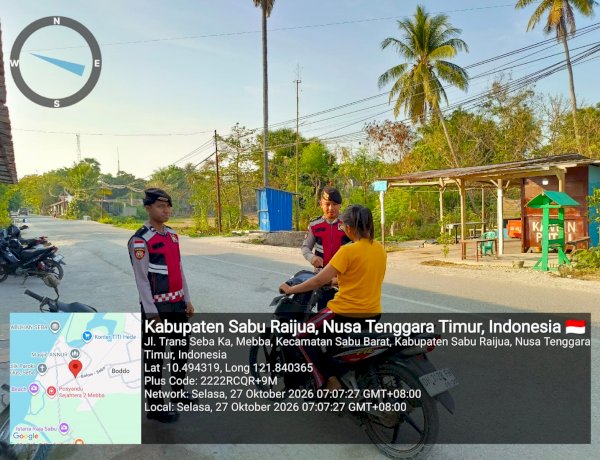 Sat Samapta Polres Sabu Raijua Hadirkan Ruang Publik Aman Lewat Strong Point Pagi