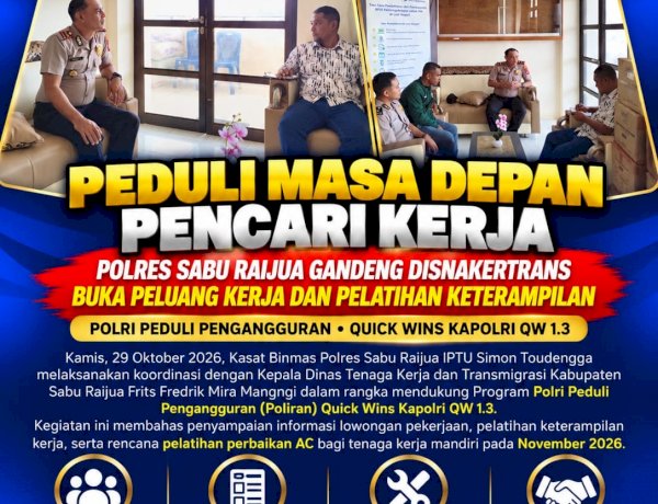 Peduli Masa Depan Pencari Kerja, Polres Sabu Raijua Gandeng Disnakertrans Buka Peluang Kerja