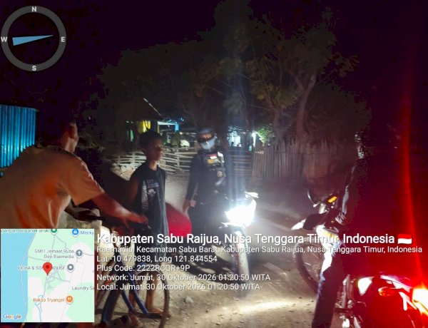 Jaga Keamanan hingga Dini Hari, Sat Samapta Polres Sabu Raijua Sambangi Warga