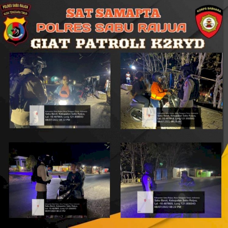 Sat Samapta Polres Sabu Raijua Rutin melakukan Patroli Malam