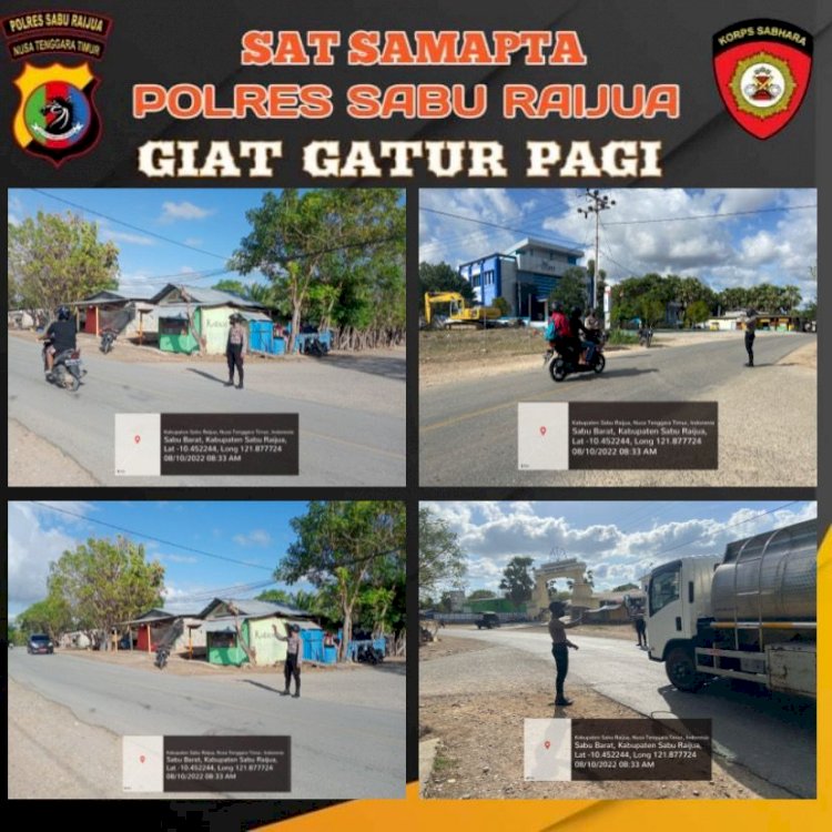 Sat Samapta Polres Sabu Raijua rutin melakukan pengaturan lalin di pagi hari