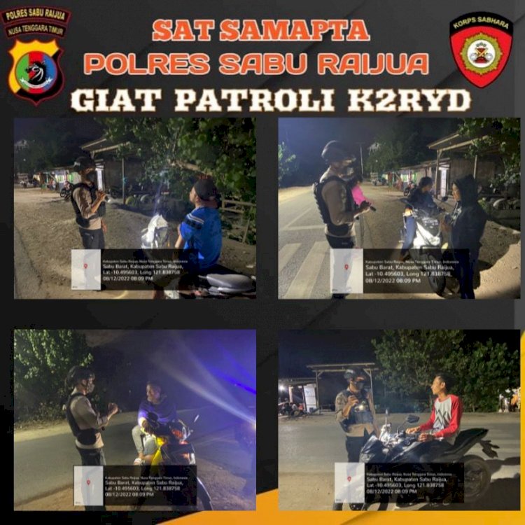 Sat Samapta Polres Sabu Raijua Ciptakan Kamtibmas di malam hari