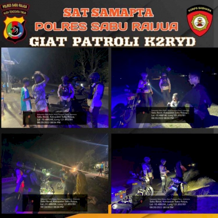 Ciptakan Kamtibmas di malam hari, Sat Samapta Polres Sabu Raijua lakukan Patroli Malam