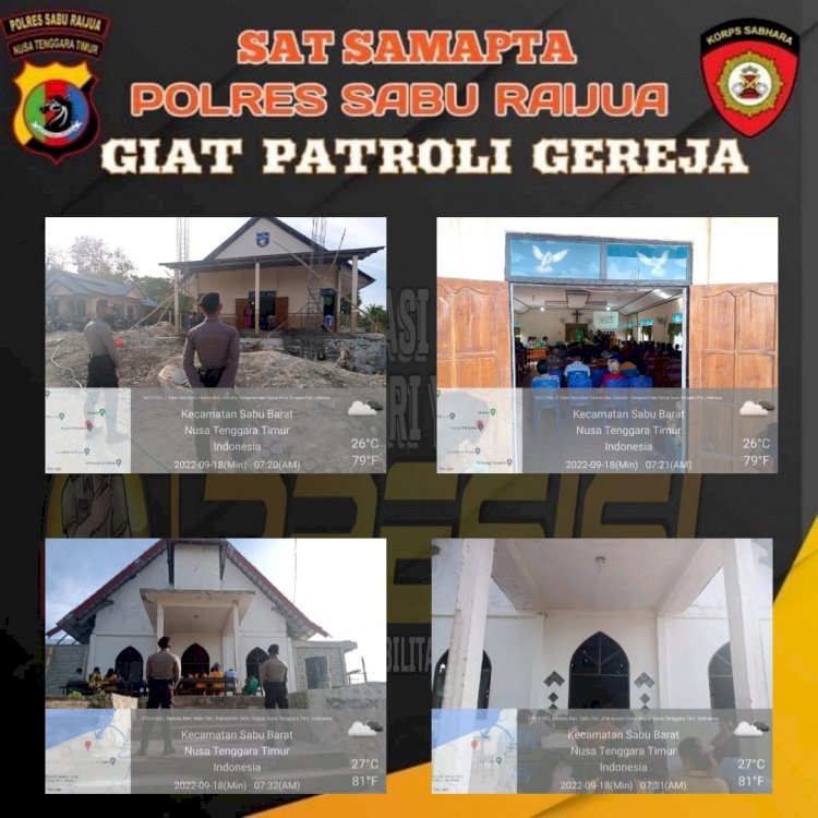 Sat Samapta Polres Sabu Raijua laksanakan patroli Gereja