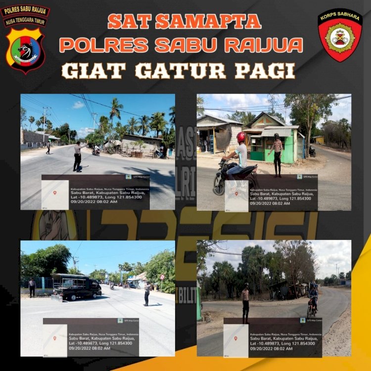 Sat Samapta Polres Sabu Raijua laksanakan pengaturan berlalu lintas di pagi hari