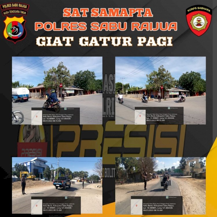 laksanakan pengaturan berlalu lintas di pagi hari, Sat Samapta Polres Sabu Raijua ciptakan Kamtibmas yang kondusif