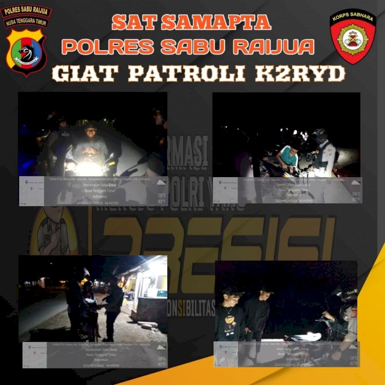 Sat Samapta Polres Sabu Raijua Rutin Patroli Malam