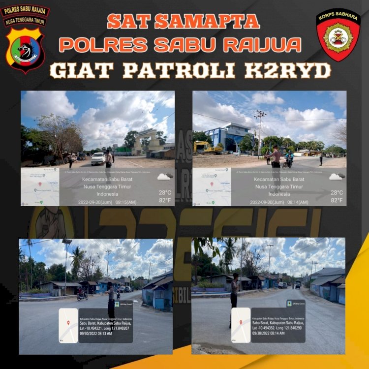 Menjaga Kamtibmas di pagi hari, Sat samapta polres sabu raijua tingkatkan gatur lalin