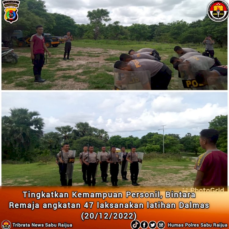 Tingkatkan Kemampuan Personil, Bintara Remaja Polres Sabu Raijua laksanakan latihan Dalmas