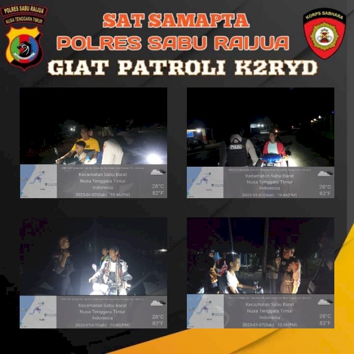 Sat Samapta Res Sabu Raijua  Laksanakan Patroli Malam