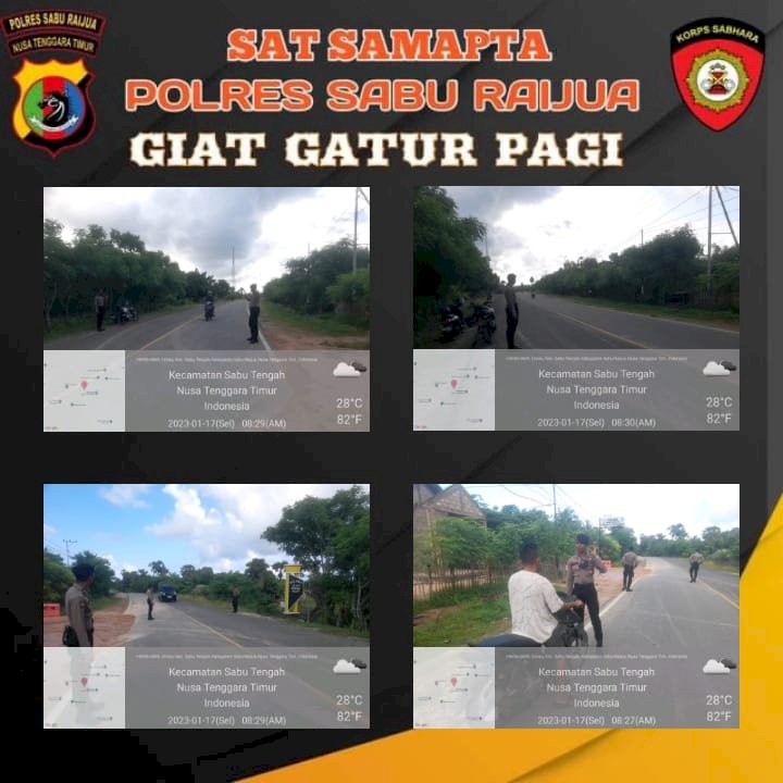 Sat Samapta Polres Sabu Raijua laksanakan pengaturan arus lalin di pagi hari