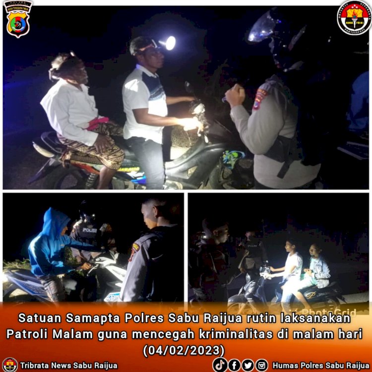 Satuan Samapta Polres Sabu Raijua rutin laksanakan patroli malam