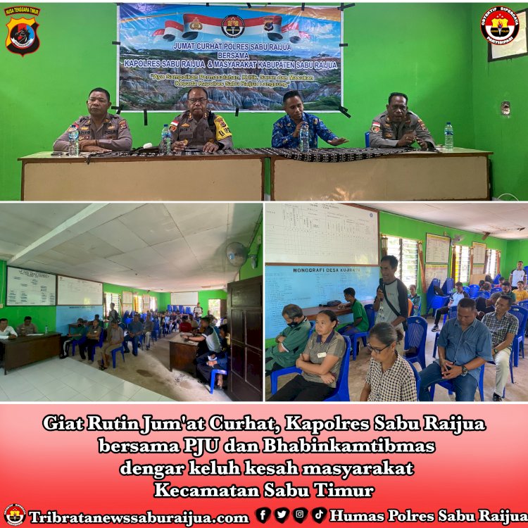 Giat Rutin Jum'at Curhat, Kapolres Sabu Raijua bersama PJU dan Bhabinkamtibmas dengar keluh kesah masyarakat Kecamatan Sabu Timur