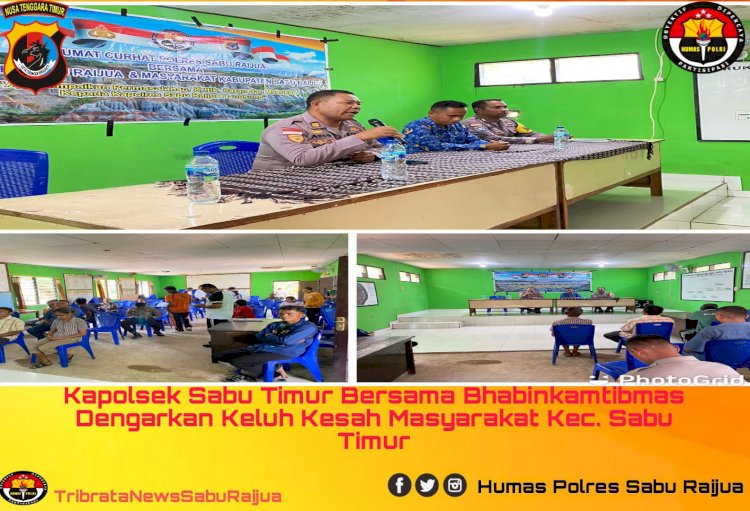 Kapolsek Sabu Timur bersama Bhabinkamtibmas dengarkan keluh kesah masyarakat Kec. Sabu Timur