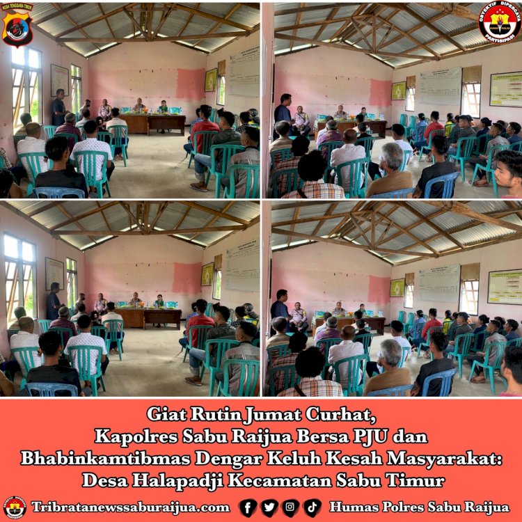 Giat Rutin Jum'at Curhat, Kapolres Sabu Raijua bersama PJU dan Bhabinkamtibmas dengar keluh kesah masyarakat Kecamatan Sabu Timur