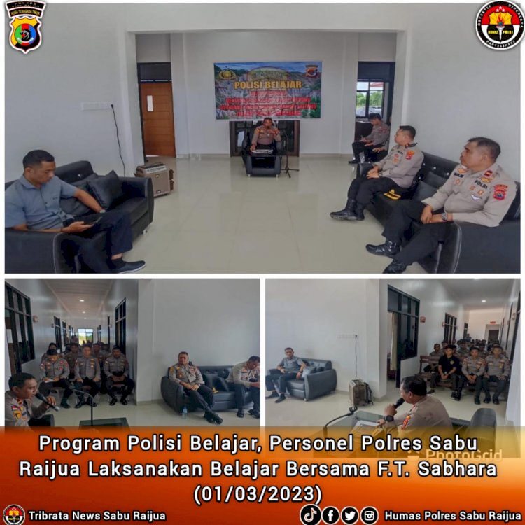 Program Polisi Belajar, Personel Polres Sabu Raijua Laksanakan Belajar bersam F.T. Sabhara