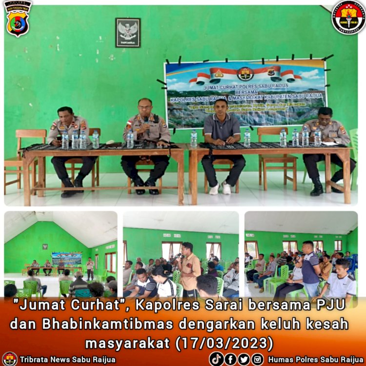 Giat Rutin Jumat Curhat, Kapolres Sabu Raijua bersama PJU dan Bhabinkamtibmas dengarkan keluh kesah masyarakat Sabu Raijua