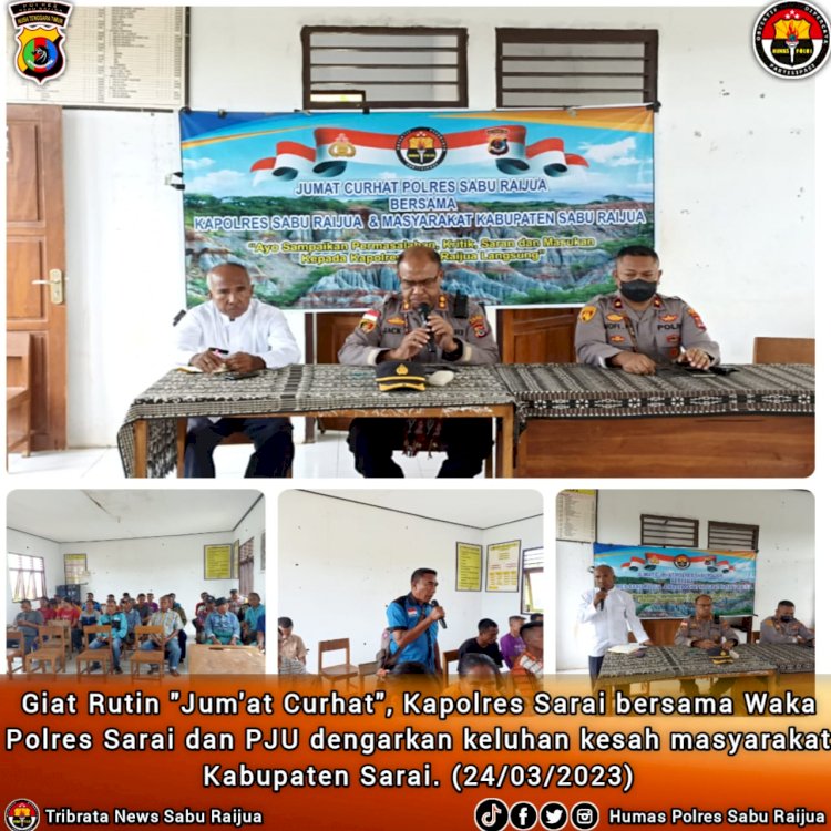 Giat Rutin Jum'at Curhat, Kapolres Sabu Raijua bersama PJU dan Bhabinkamtibmas dengar keluh kesah masyarakat Desa Matei