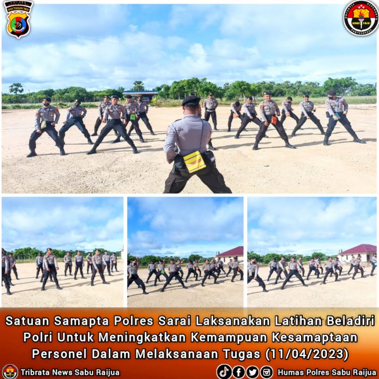 Anggota Samapta Polres Sabu Raijua melaksanakan Kegiatan Latihan Beladiri Polri