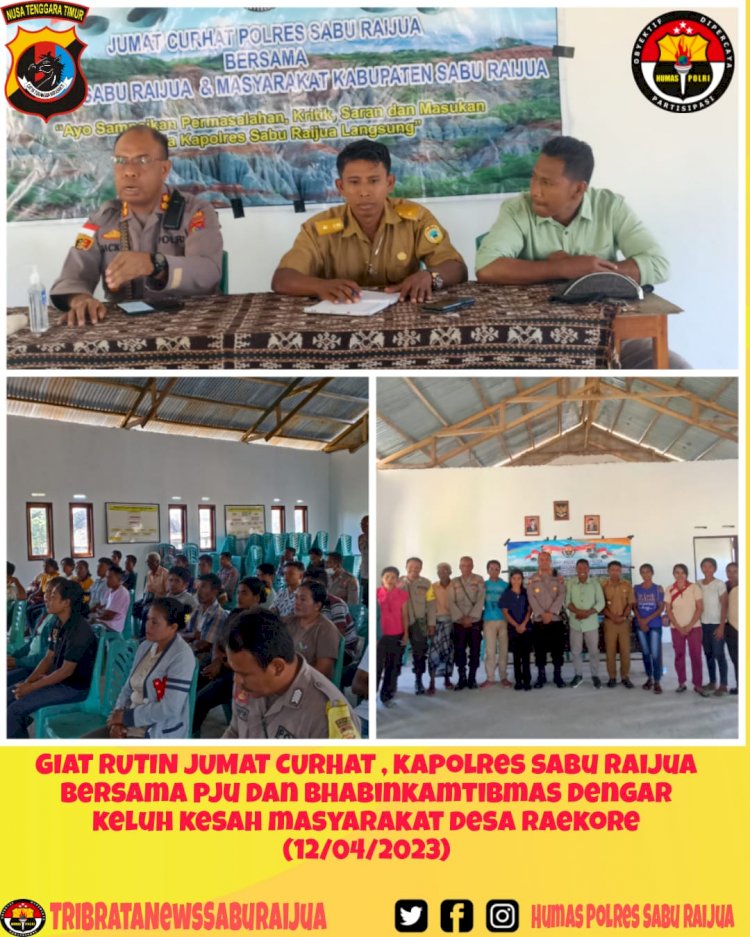 Giat Rutin Jum'at Curhat, kapolres Sarai bersama PJU dan Bhabinkamtibmas dengar keluh kesah masyarakat Desa Raekore