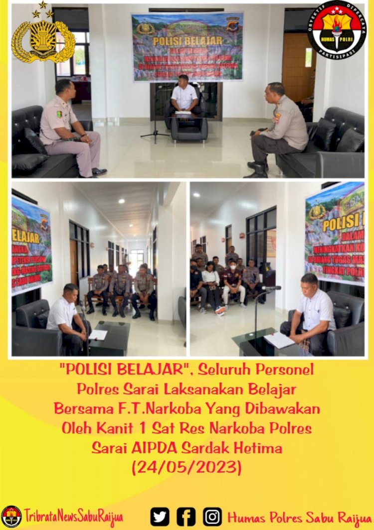 Program Polri Belajar, Polres Sarai laksanakan belajar bersama F.T. Narkoba