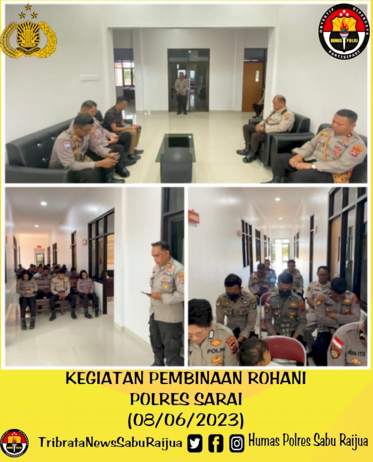 Kapolres Sarai bersama seluruh personil laksanakan pembinaan Rohani (Binro)