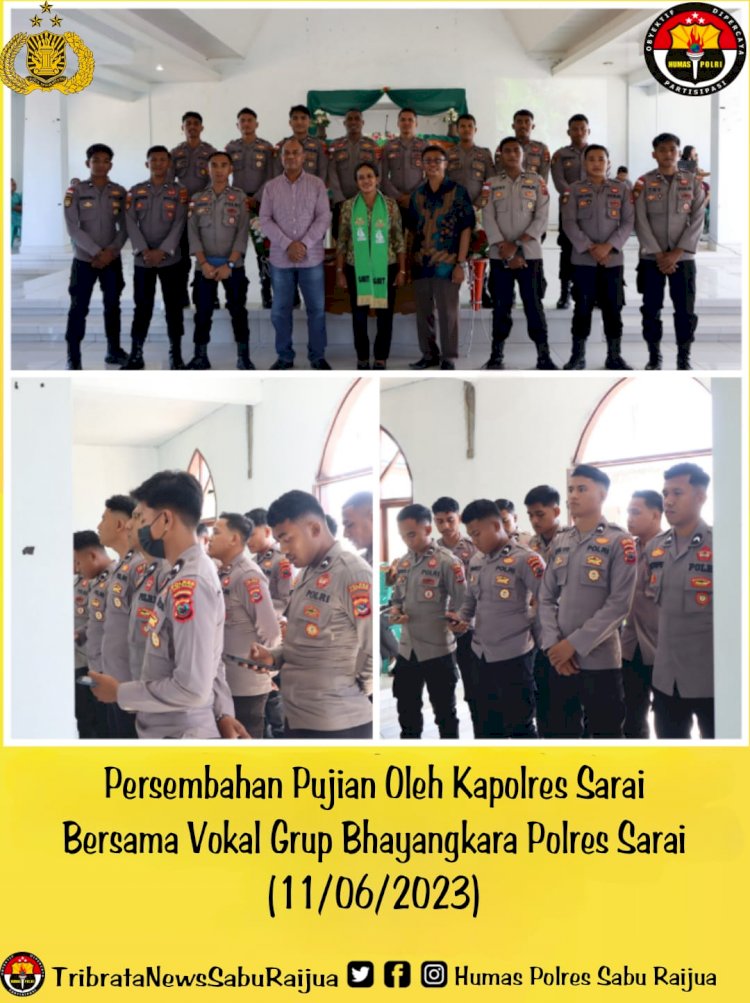 Persembahan Pujian Oleh Kapolres Sarai bersama vokal grup bhayangkara Polres Sarai