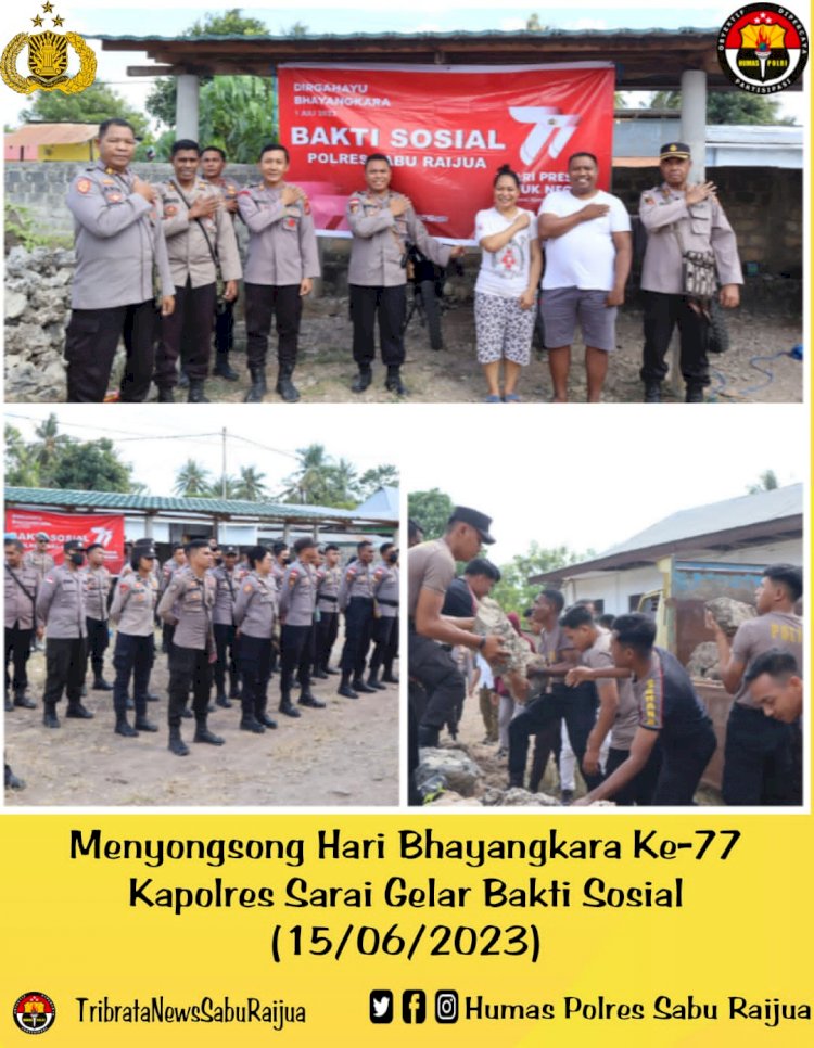 Menyongsong Hari Bhayangkara Ke-77 Kapolres Sarai Gelar Bakti Sosial (Baksos)