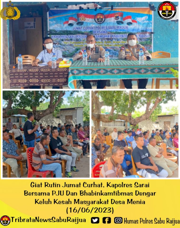 Giat Rutin Jum'at Curhat, kapolres Sarai bersama PJU dan Bhabinkamtibmas dengar keluh kesah masyarakat Desa Menia